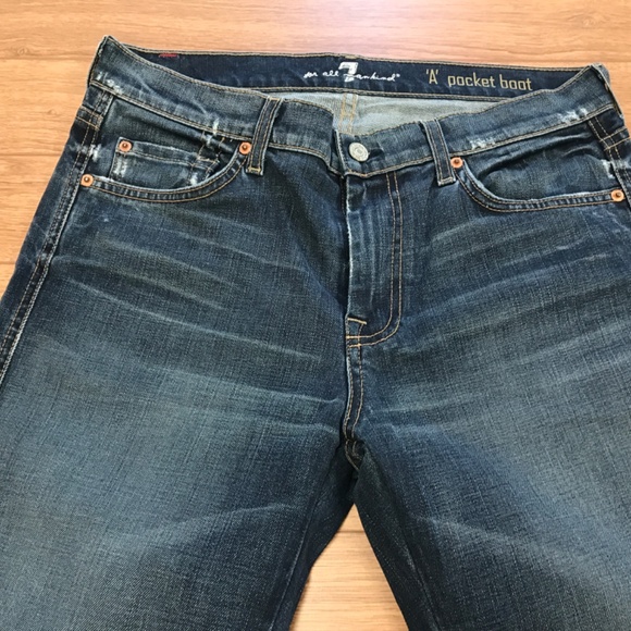 7 For All Mankind “A” Pocket Jeans size 33 Boot Cut - Picture 3 of 7